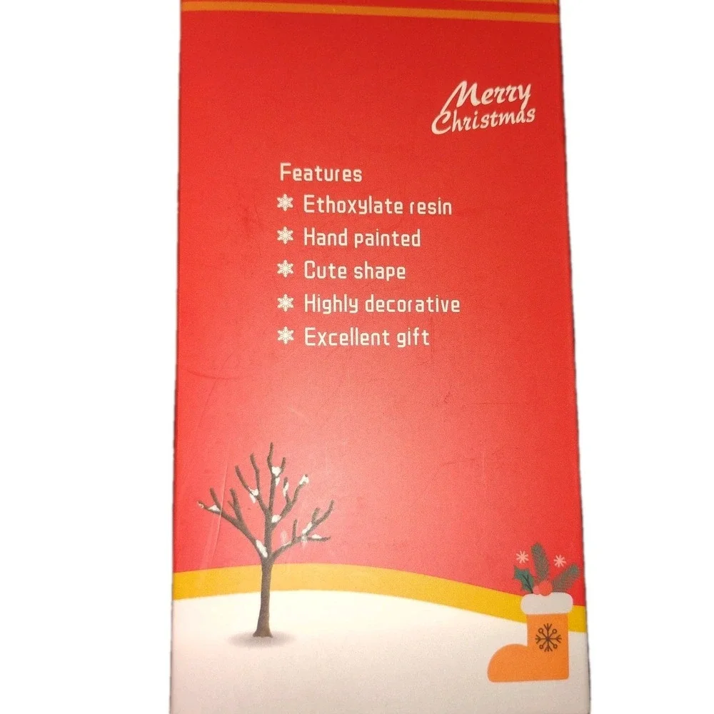 EnrichFun Santas Set of 2 Ornaments Hand Painted Ethoxylate Resin NOB